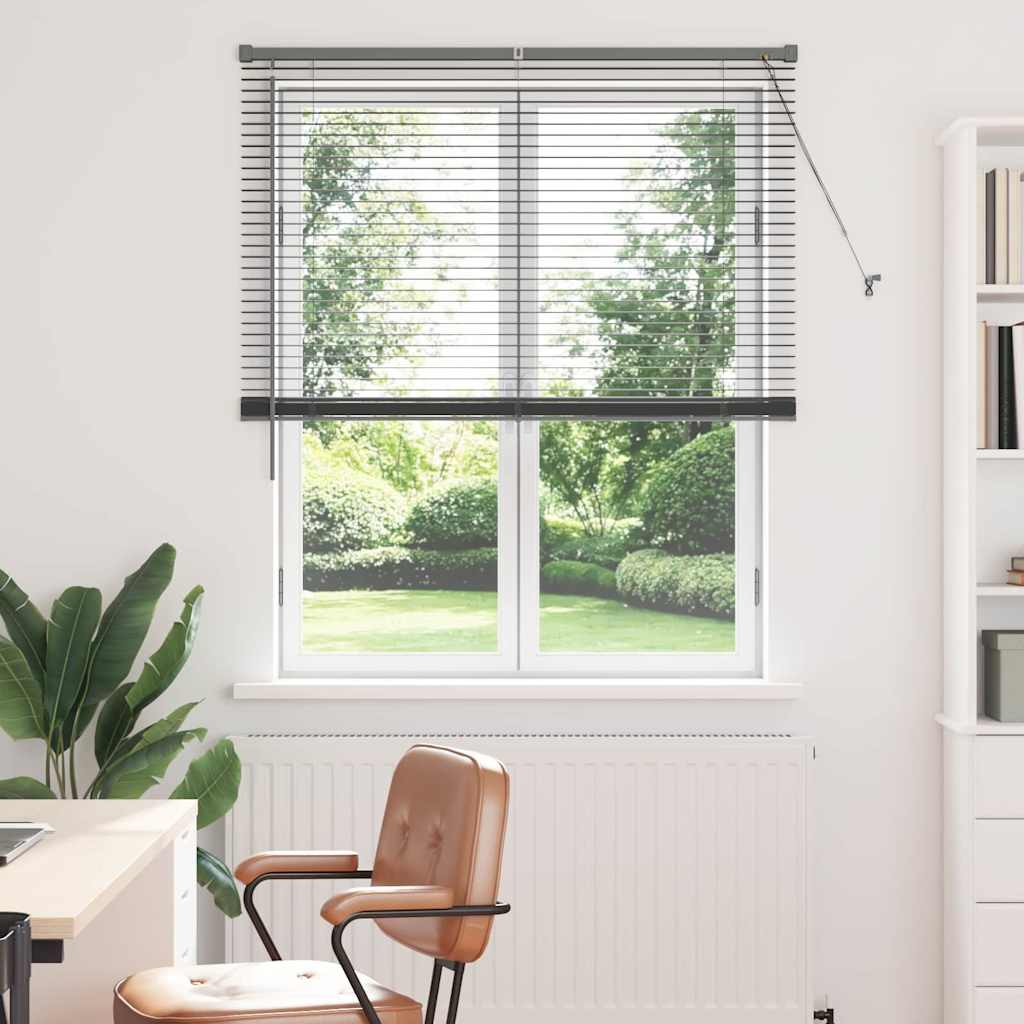 Window Blind with Curtains Manual Dark grey Aluminium