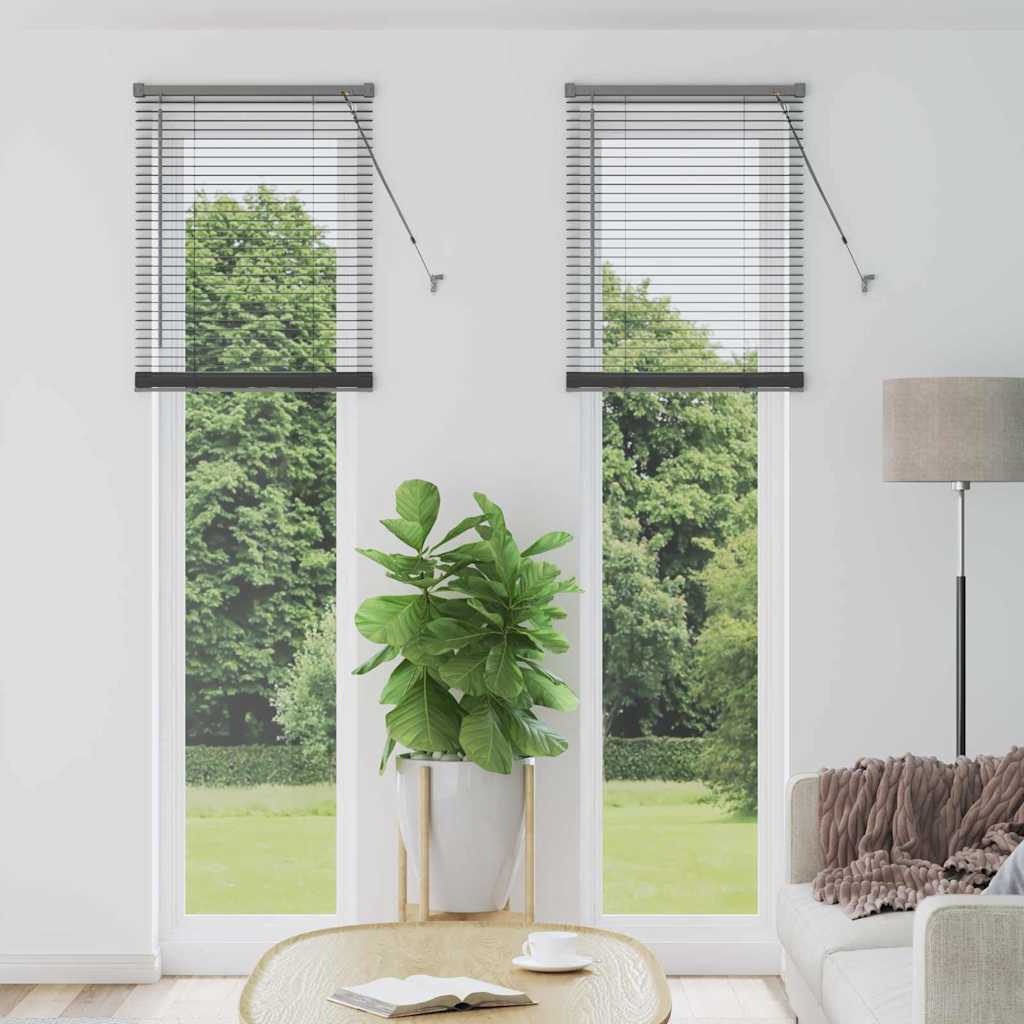 Window Blind with Curtains Manual Dark grey Aluminium
