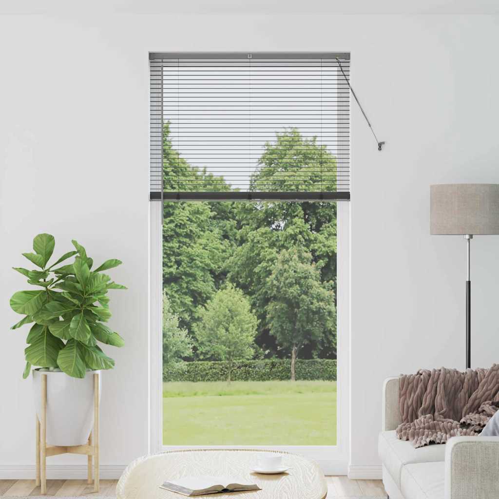 Window Blind with Curtains Manual Dark grey Aluminium