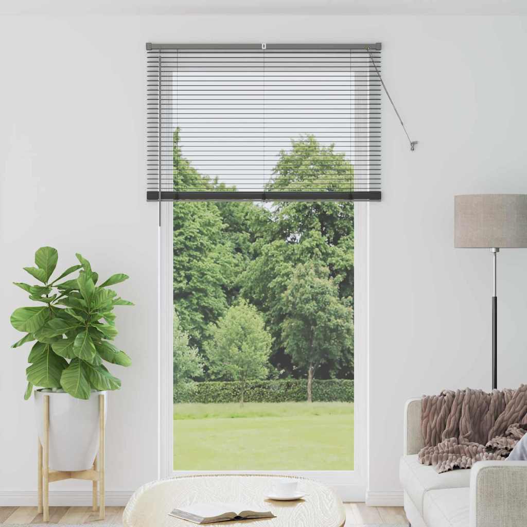Window Blind with Curtains Manual Dark grey Aluminium