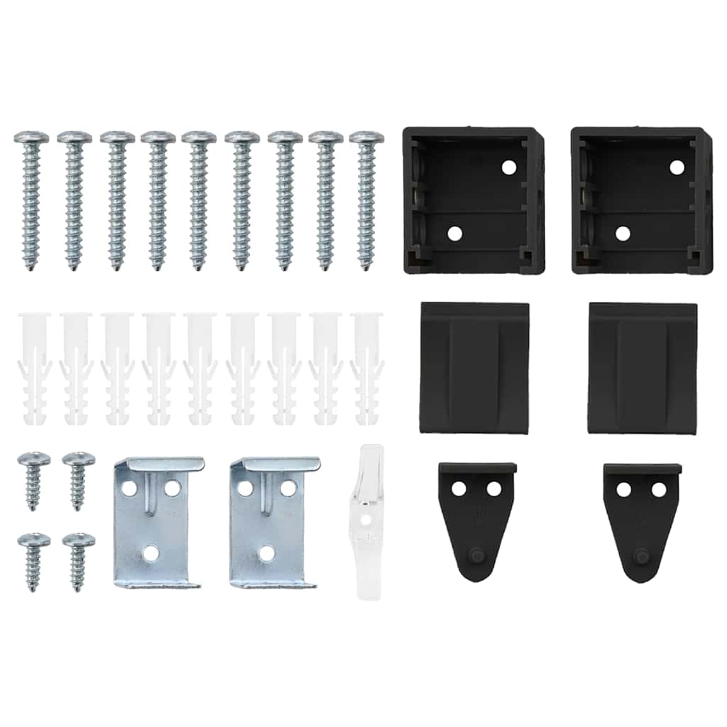 Window Blind with Curtains Manual Black Aluminium