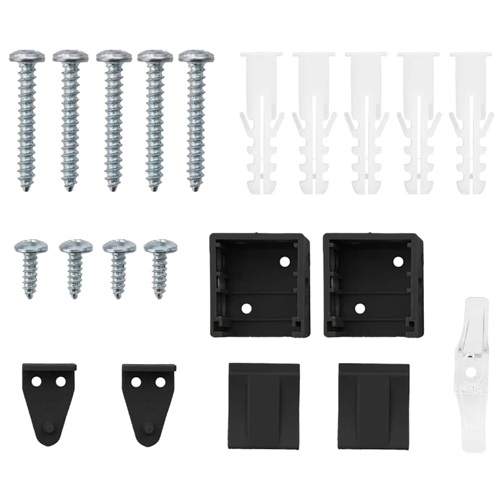 Window Blind with Curtains Manual Black Aluminium