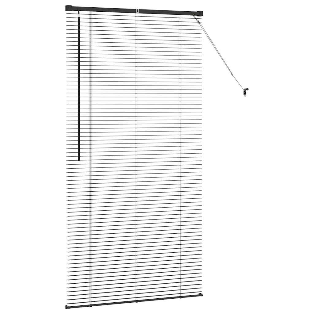 Window Blind with Curtains Manual Black Aluminium