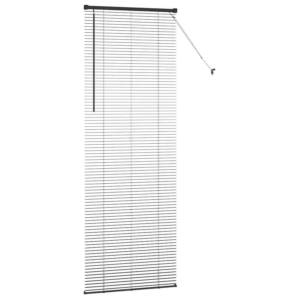 Window Blind with Curtains Manual Black Aluminium