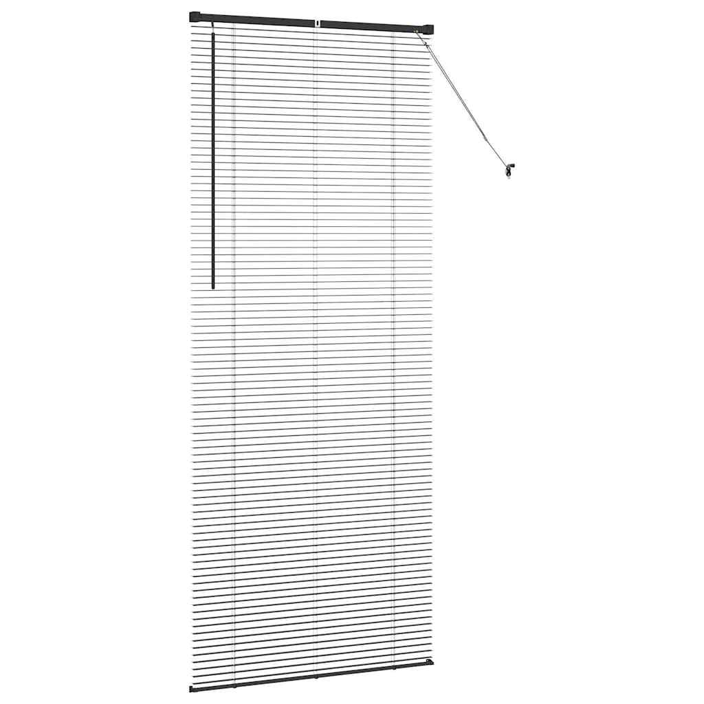Window Blind with Curtains Manual Black Aluminium