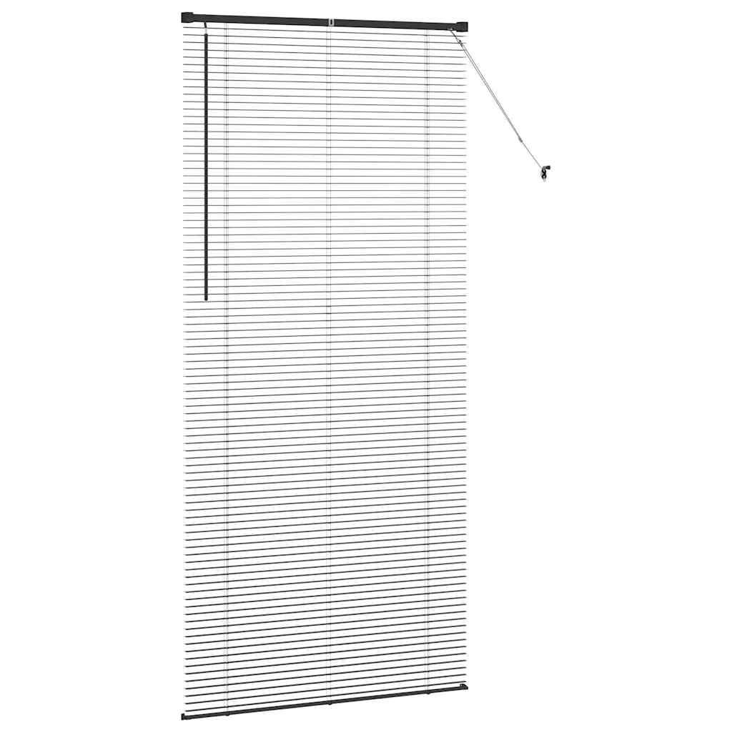Window Blind with Curtains Manual Black Aluminium
