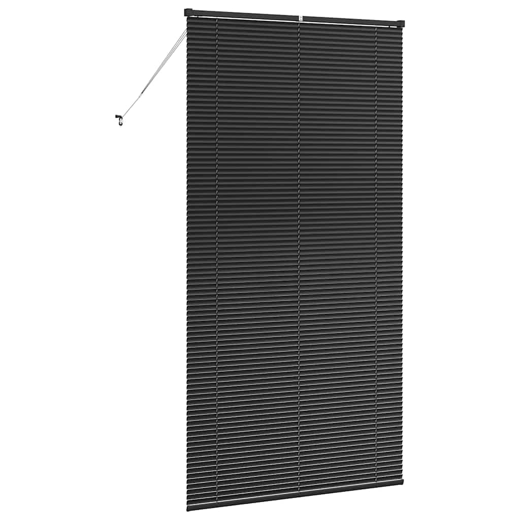 Window Blind with Curtains Manual Black Aluminium