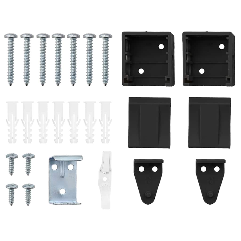 Window Blind with Curtains Manual Black Aluminium