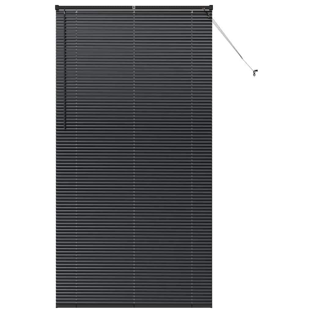 Window Blind with Curtains Manual Black Aluminium