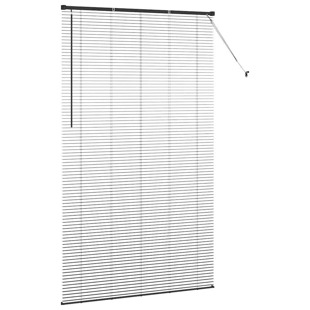 Window Blind with Curtains Manual Black Aluminium