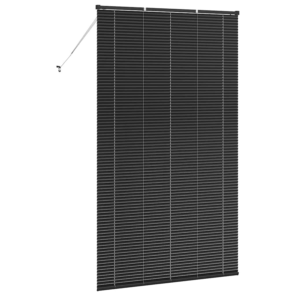 Window Blind with Curtains Manual Black Aluminium