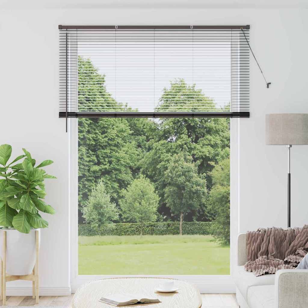 Window Blind with Curtains Manual Black Aluminium