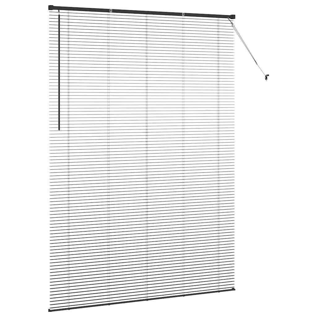Window Blind with Curtains Manual Black Aluminium
