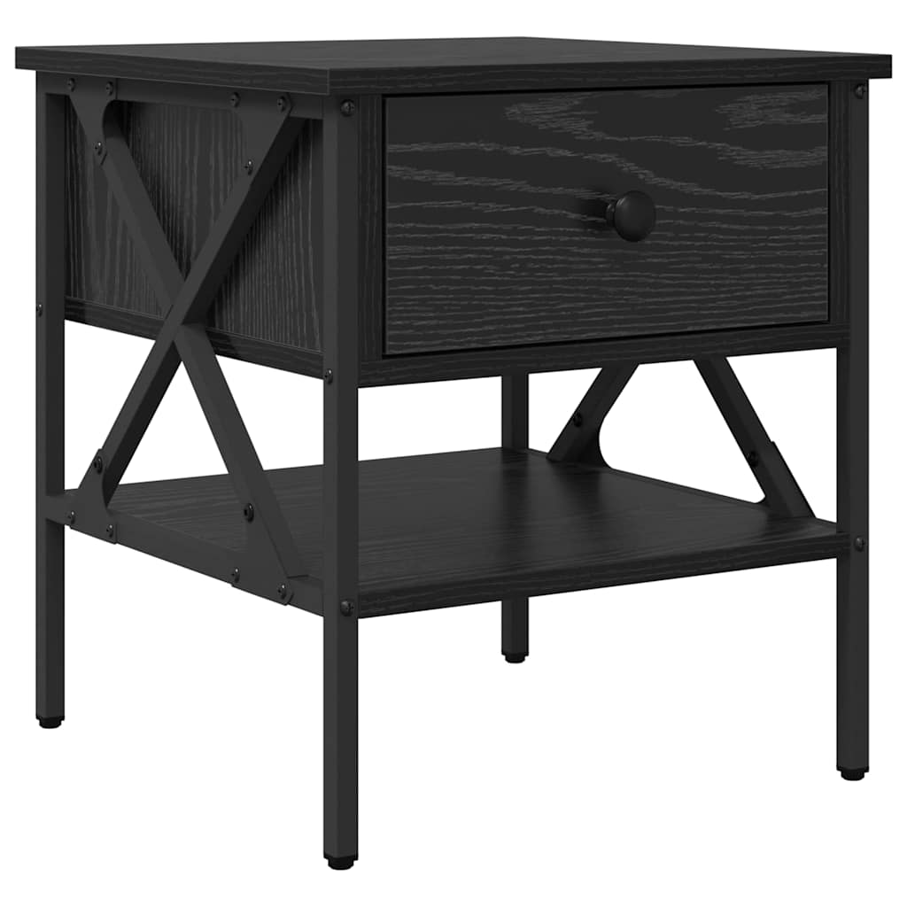 Bedside Cabinet with Drawer 2 pcs Black oak 40 x 42 x 45 cm