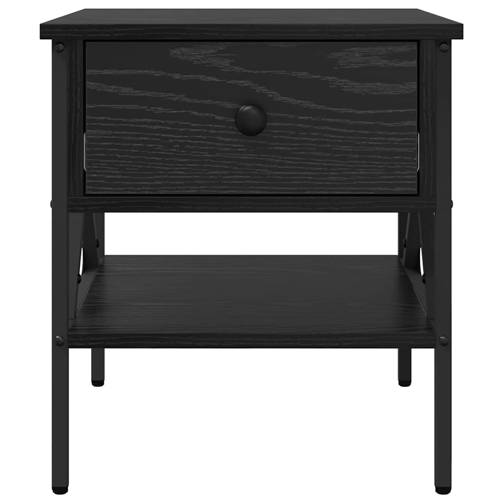 Bedside Cabinet with Drawer 2 pcs Black oak 40 x 42 x 45 cm