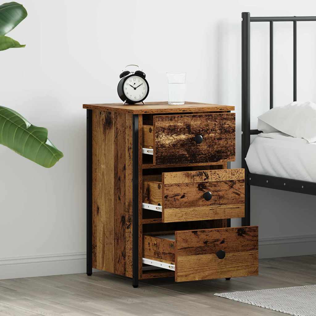 Bedside Cabinet with Drawer Old wood