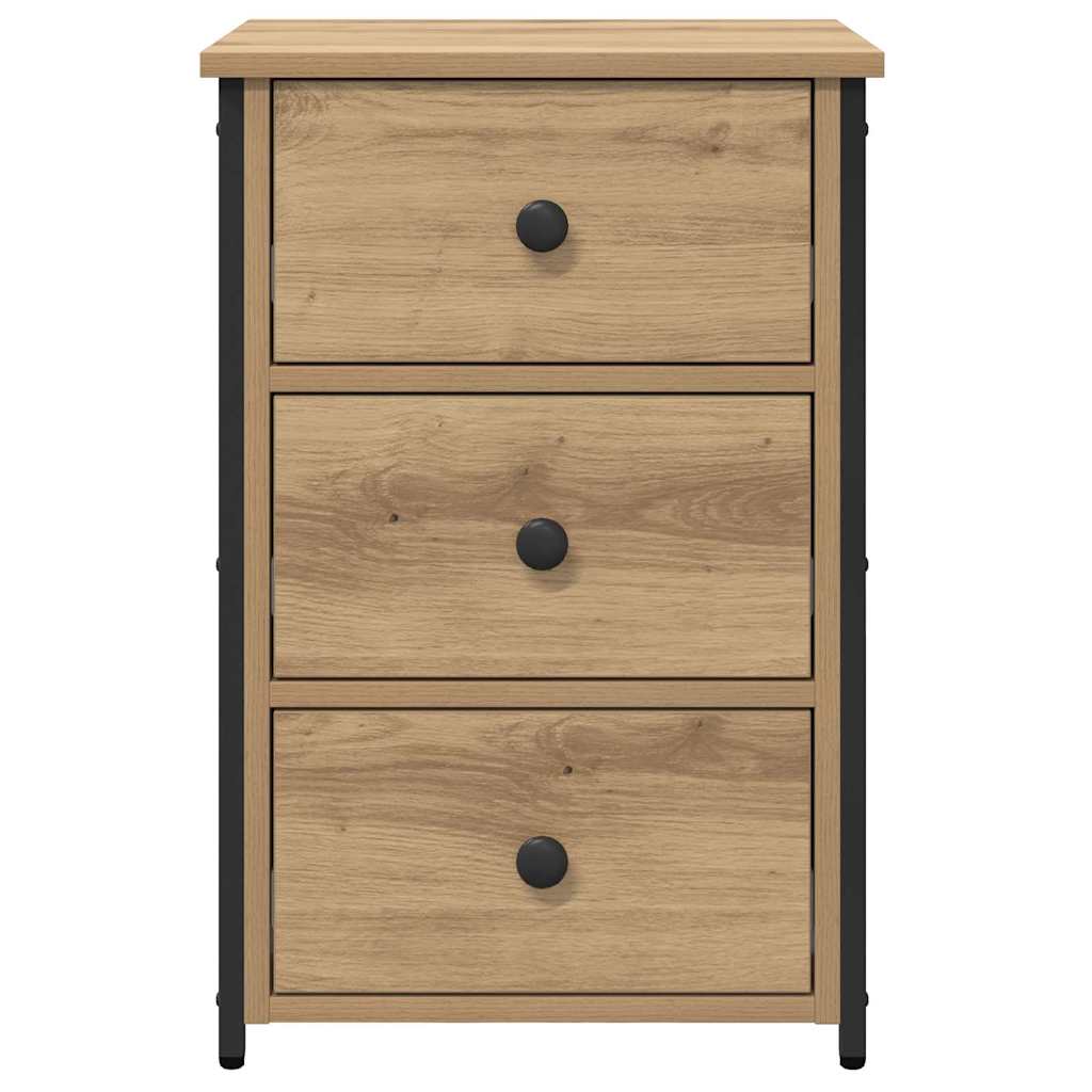 Bedside Cabinet with Drawer 2 pcs Artisan oak