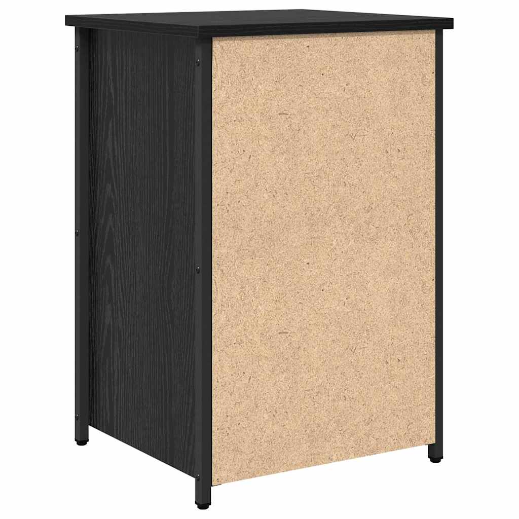 Bedside Cabinet with Drawer 2 pcs Black oak