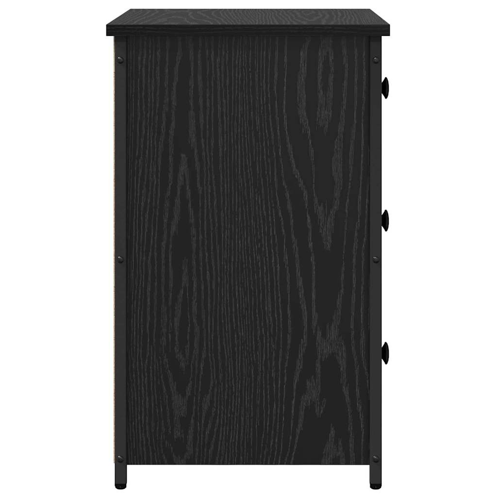 Bedside Cabinet with Drawer 2 pcs Black oak