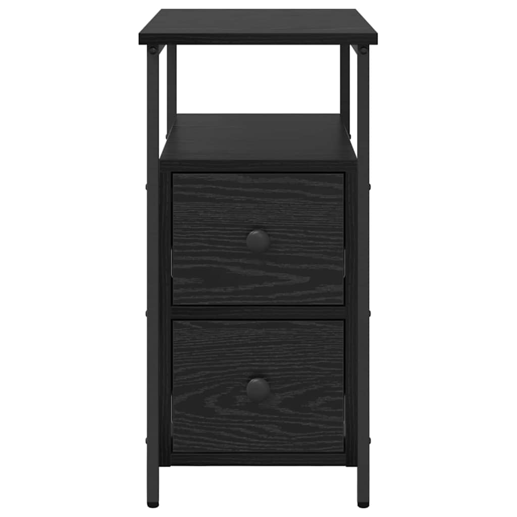 Bedside Cabinet 2 pcs Black oak 30 x 60 x 60 cm Engineered wood