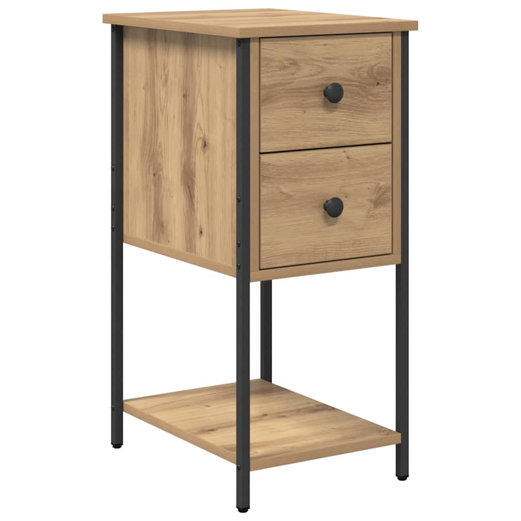Bedside Cabinet with Drawer 2 pcs Artisan oak 32 x 42 x 70 cm