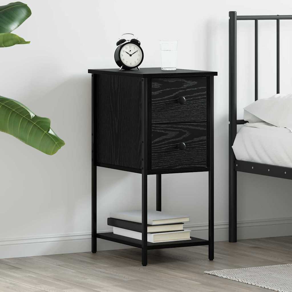 Bedside Cabinet Black oak 32 x 42 x 70 cm Engineered wood