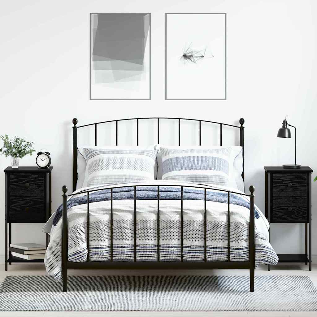Bedside Cabinet 2 pcs Black oak 32 x 42 x 70 cm Engineered wood