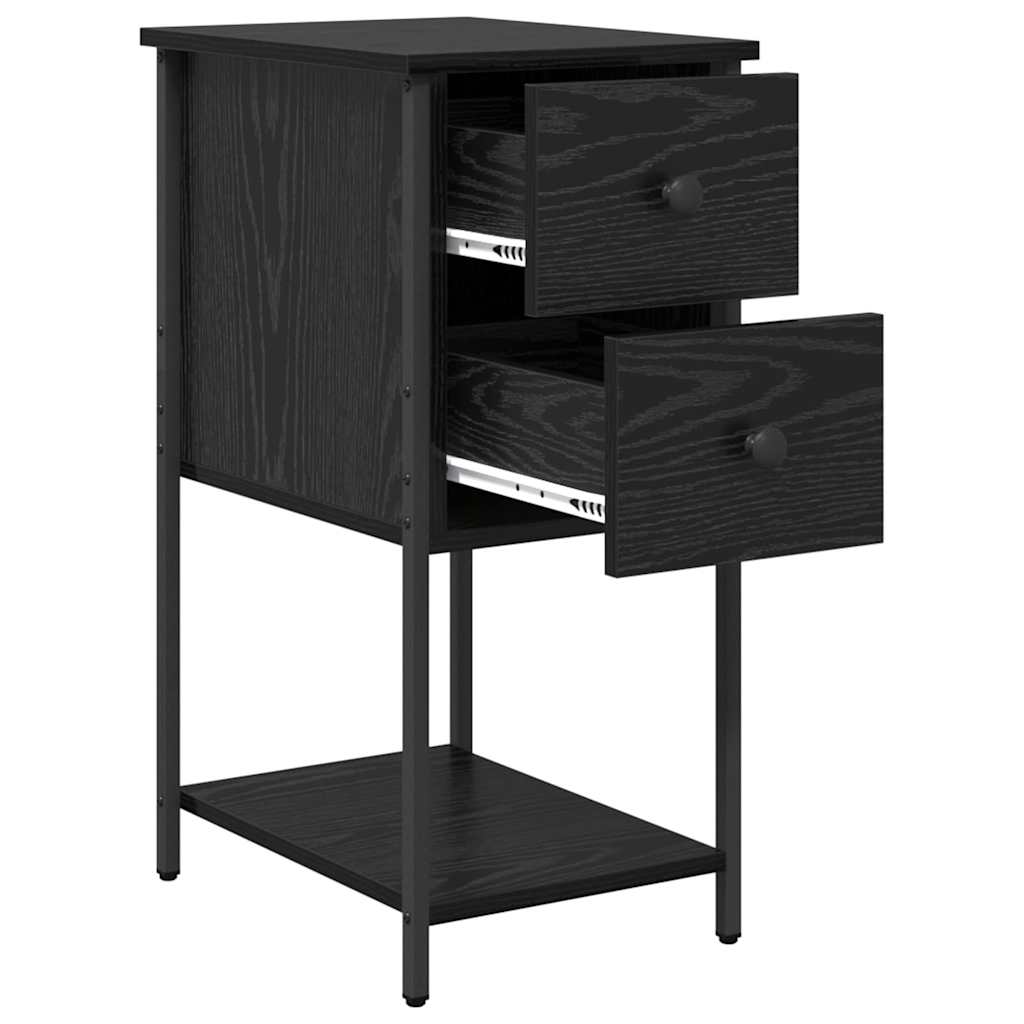 Bedside Cabinet 2 pcs Black oak 32 x 42 x 70 cm Engineered wood
