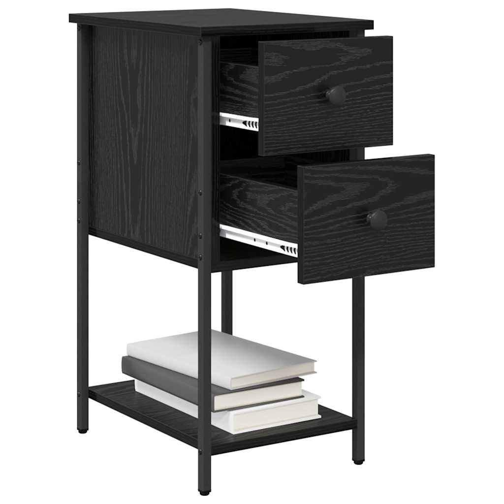 Bedside Cabinet 2 pcs Black oak 32 x 42 x 70 cm Engineered wood