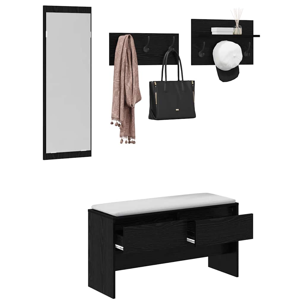 Hallway Furniture Set 4 pcs Old Wood 90 x 31 x 46.5 cm