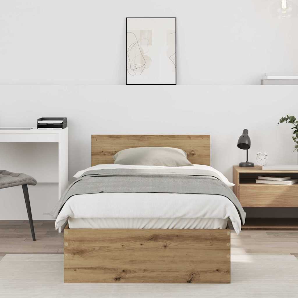 Bed Frame Artisan oak 75 x 190 cm Engineered Wood