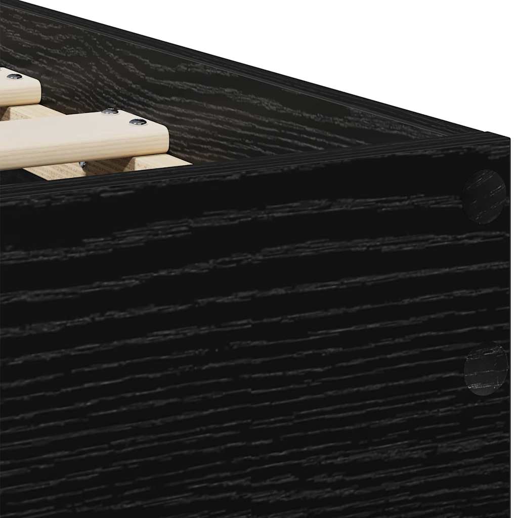 Bed Frame with Headboard Black oak 75 x 190 cm Engineered Wood