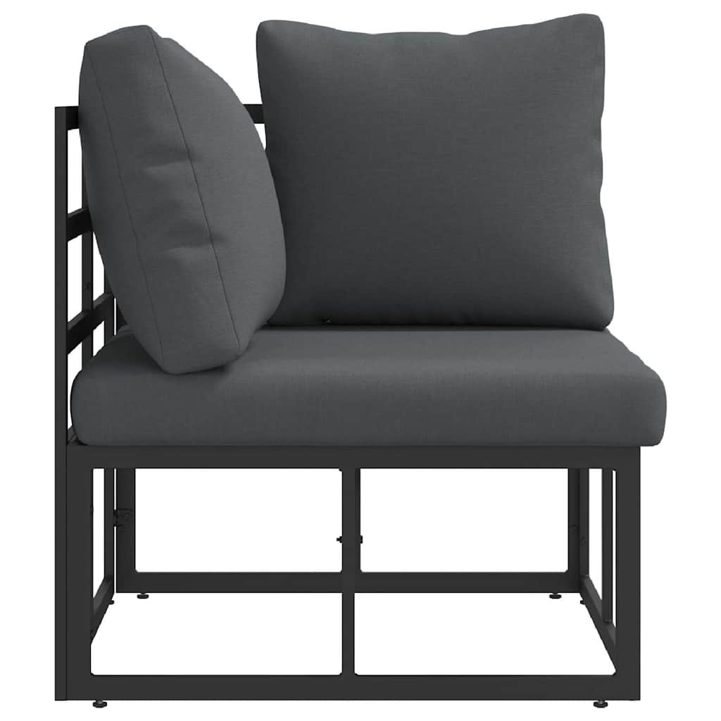 Outdoor Furniture with Cushion with Pillow Black Aluminium