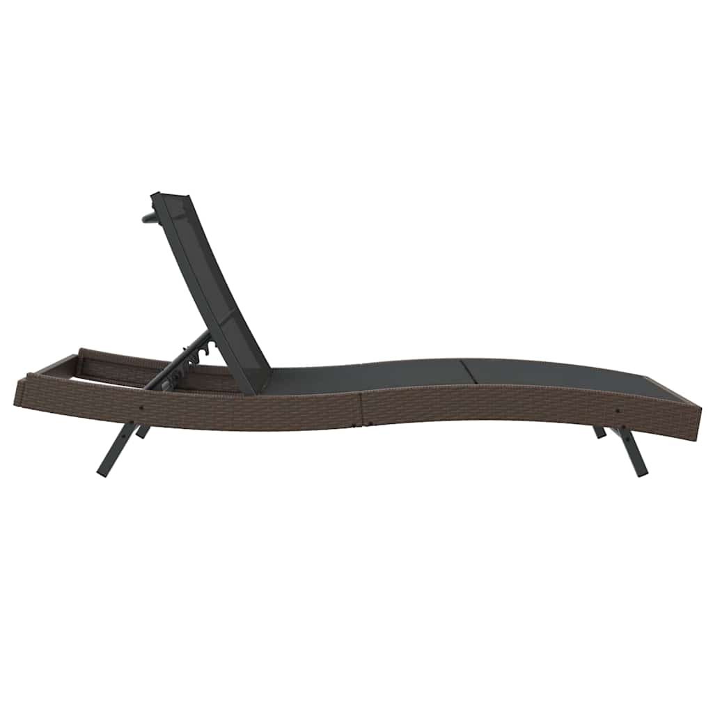 Sunlounger Brown 70 x 197 x 82 cm Poly Rattan and Metal
