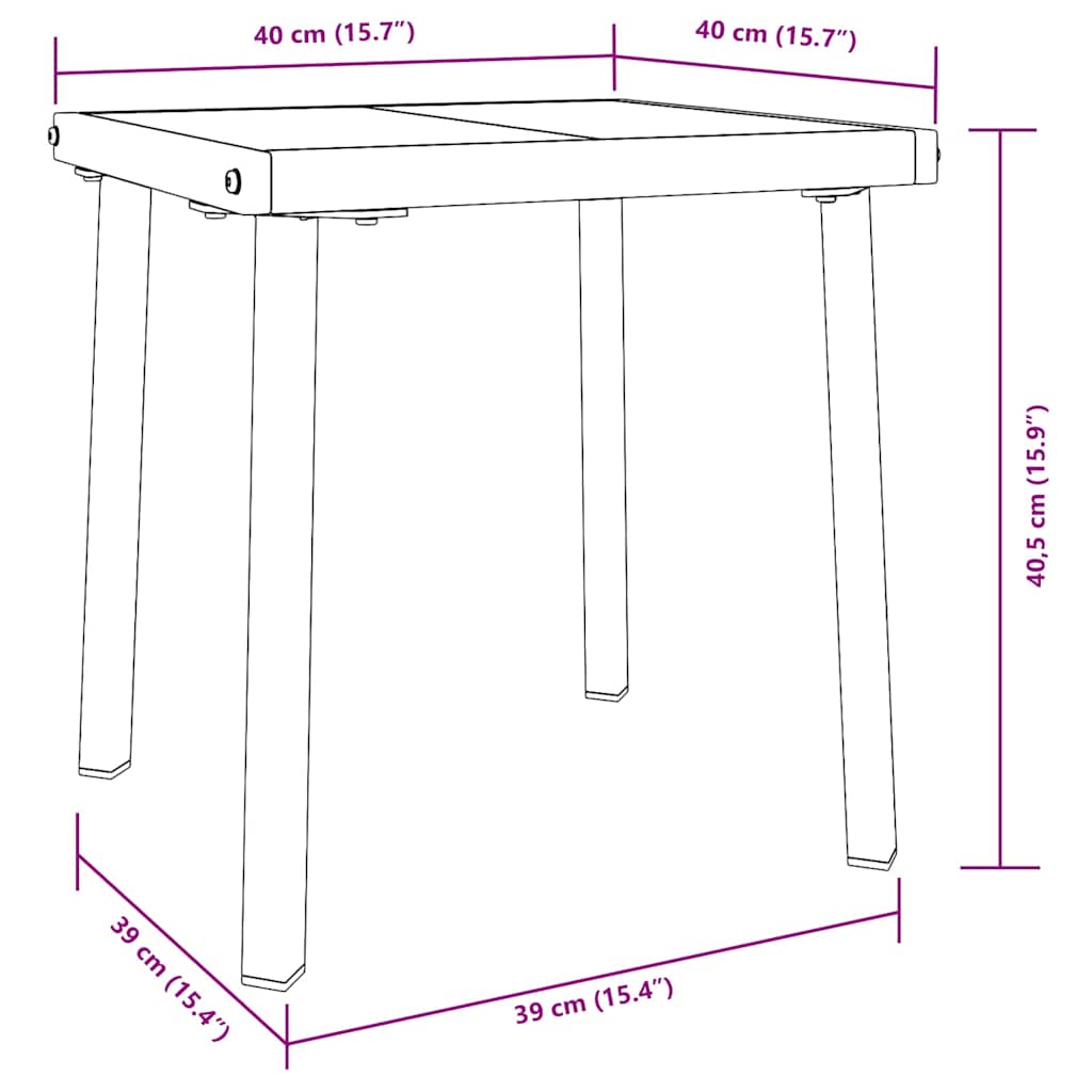 Sun Lounger with Table 2 pcs Black 40 x 40 x 40.5 cm