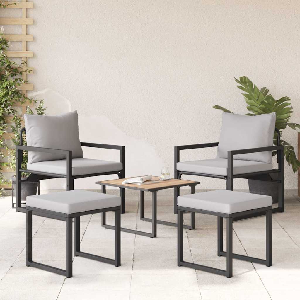 Garden Furniture Other 4 pcs Black 61 x 72.5 x 71 cm Steel