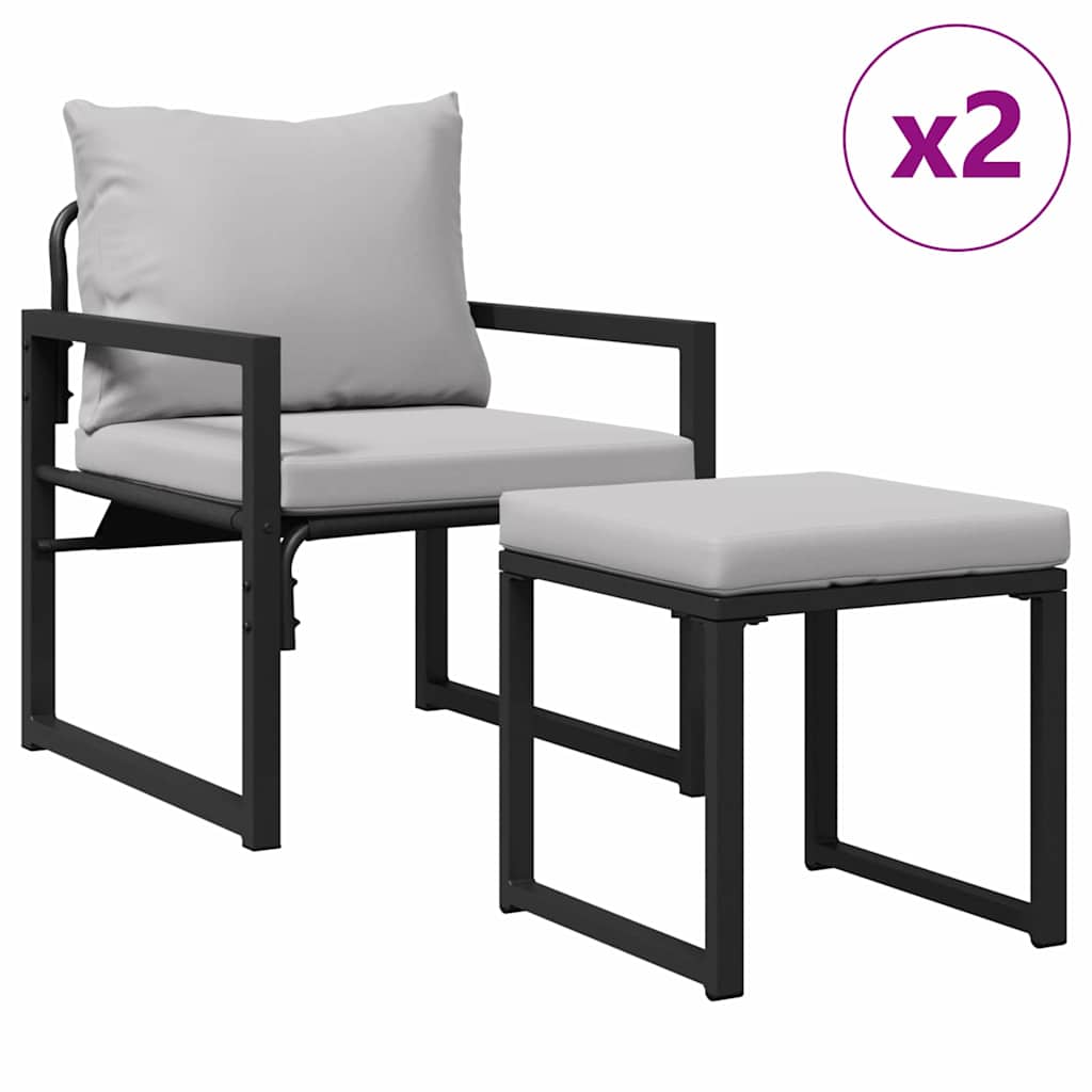 Garden Furniture Other 4 pcs Black 61 x 72.5 x 71 cm Steel