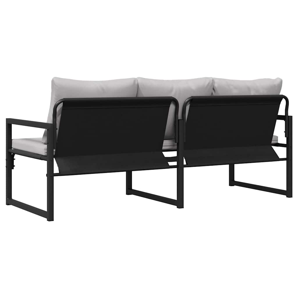Garden Furniture with Cushion Black 180 x 72.5 x 71 cm Steel