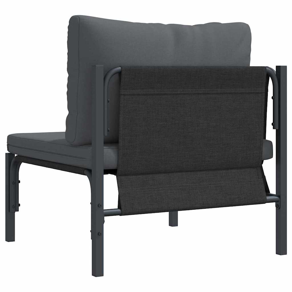Outdoor Furniture with Cushion with Pillow Anthracite Steel