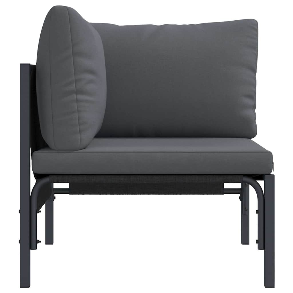 Outdoor Furniture with Cushion with Pillow Anthracite Steel