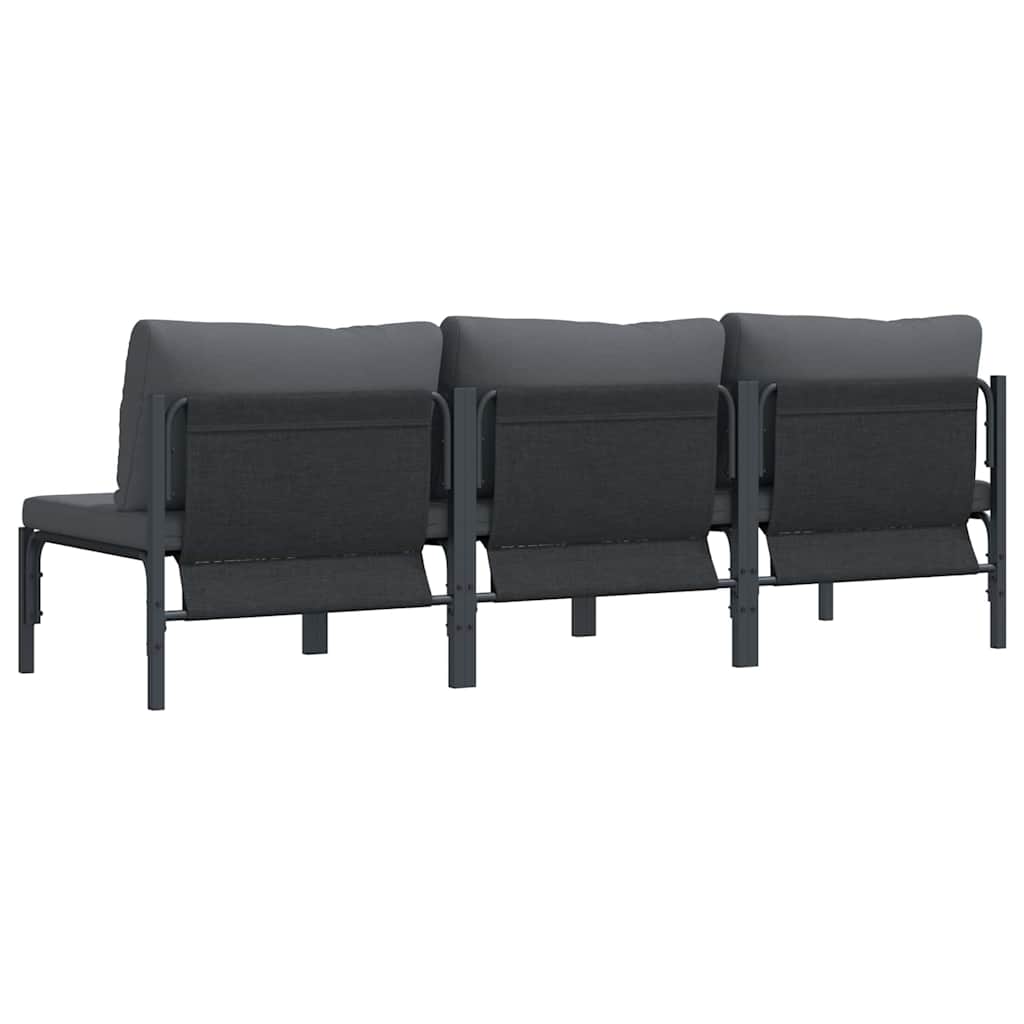 Outdoor Furniture with Cushion with Pillow Anthracite Steel