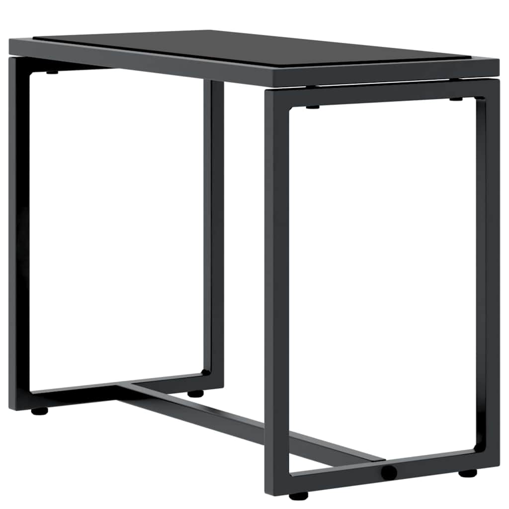 Sunloungers with table 2-person 3 pcs Black and anthracite