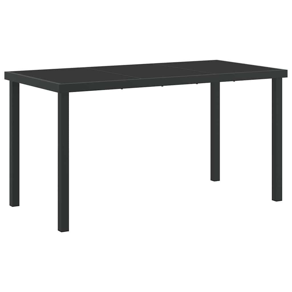 Garden Table Black 140 x 80 x 73 cm Solid Teak wood