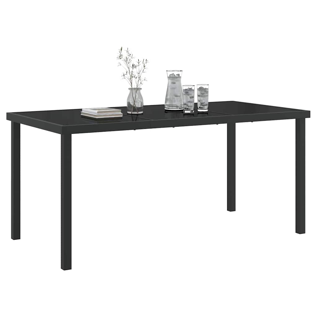 Garden Table Black 160 x 80 x 73 cm Solid Teak wood