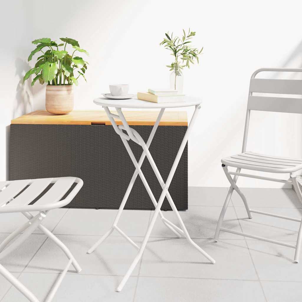Garden Table Folding White 50 x 50 x 72 cm Steel
