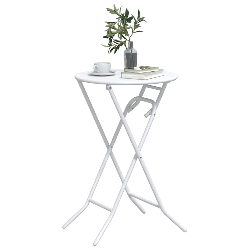 Garden Table Folding White 50 x 50 x 72 cm Steel