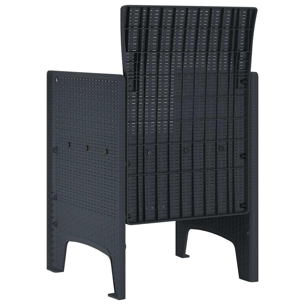 Garden Chair 2 pcs Anthracite 53 x 49 x 85 cm PP