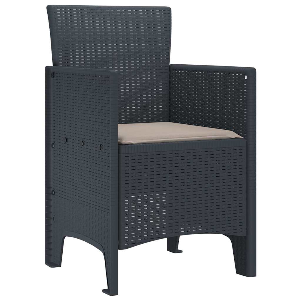 Garden Chair 2 pcs Anthracite 53 x 49 x 85 cm PP