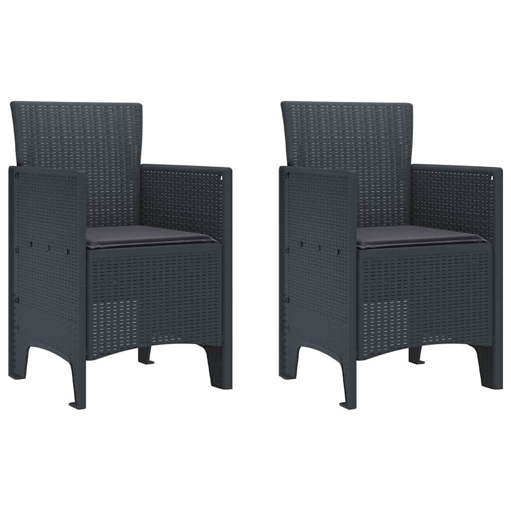 Garden Chair 2 pcs Anthracite 53 x 49 x 85 cm PP