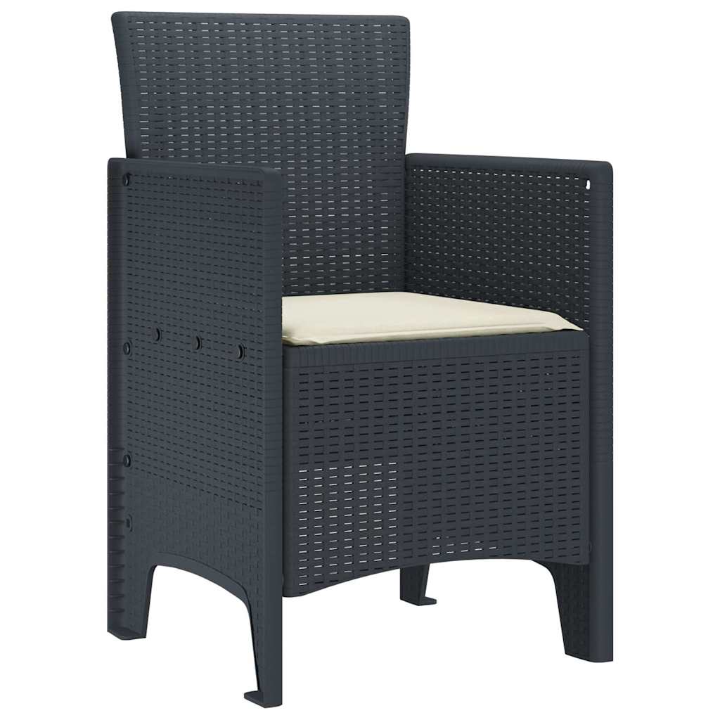 Garden Chair 2 pcs Anthracite 53 x 49 x 85 cm PP
